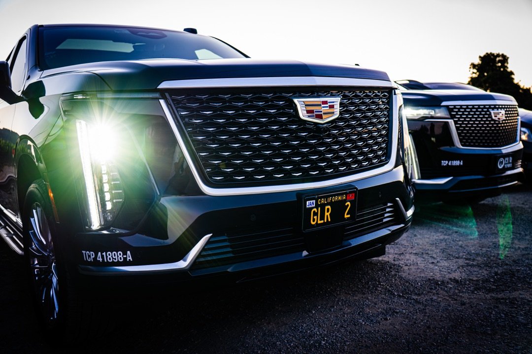 Cadillac Escalade fleet with GLR 2 plates