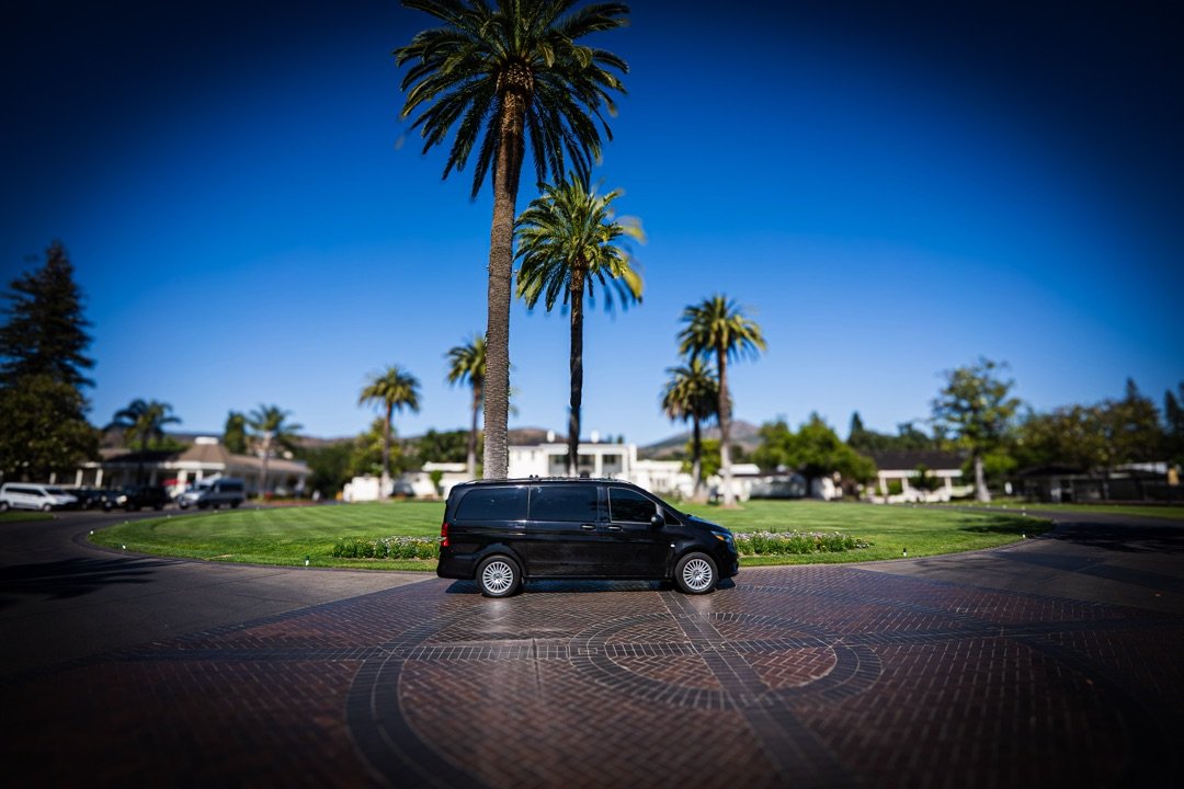 Mercedes van at luxury resort
